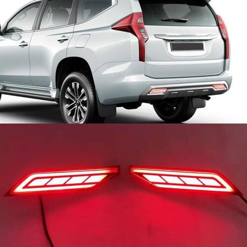 Car Flashing 1 Pair For Mitsubishi Pajero Montero Sport 2019 2020 LED Reflector Car Rear Turn signal Bumper Light Brake Light