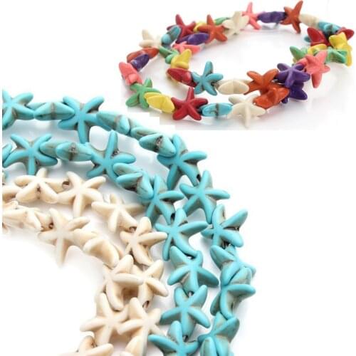 Free delivery 9 Styles Square Cross Starfish Loose Spacer Blue White Turquoises Beads Small Seed Beads Nature Stone Beads for je