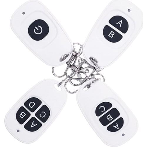 Wireless remote Control switch 1/2/3/4Key Garage Door EV1527 White Learning Code DC6V Universal Auto Car Alarm System 433MHz