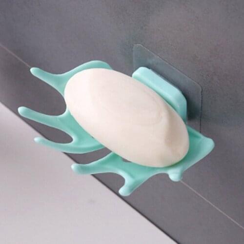 Seamless Strong Sucker Crown Shape Soap Racks Storage Plate Soap Box Dish Bathroom Kitchen Tray Accessories Soap Shelf
