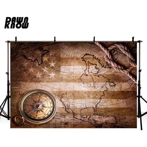 DAWNKNOW Cartoon Map Clock Photography Background Backdrop Newborn Photocall Baby Children Photo Shoot Studio Props GY338