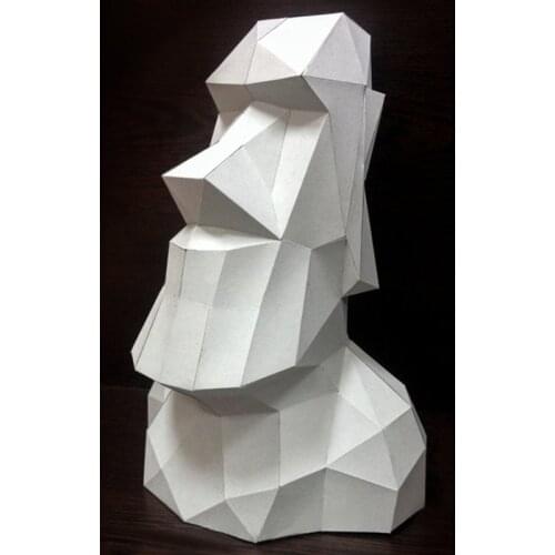 DIY Home Decoration Easter Statue Figure Paper Model Puzzles Toy for Restaurants Store Bar Waterproof Educational Folding Model