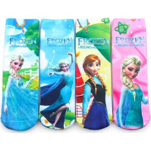 Random Color Frozen Cartoon Short Socks For kids 1 Pair Elsa Anna Spiderman McQUEEN Disney Cotton Socks For Boys Girls 3 to 12 Y