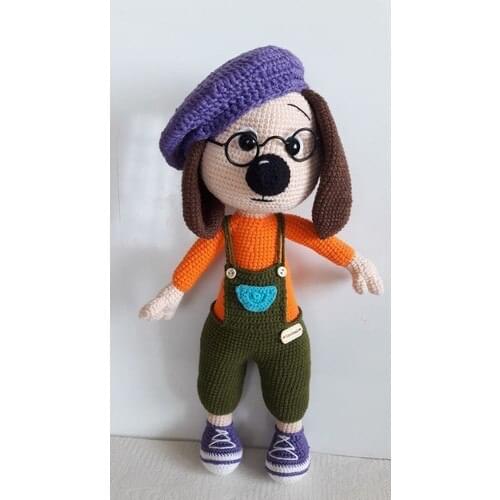 Hand-Knitted Baby Amigurumi Toy Orange Pafi Baby 38 Cm