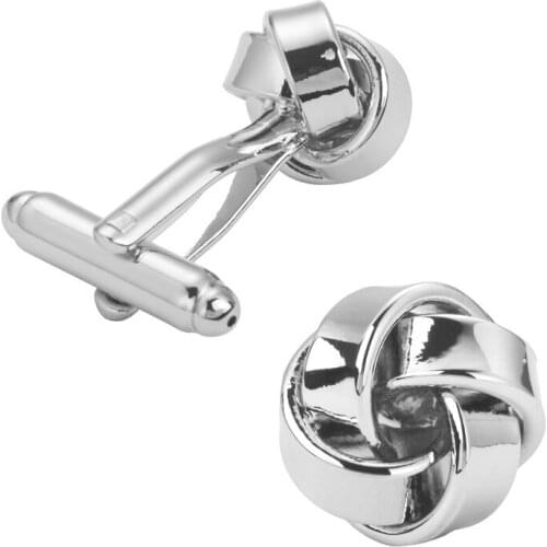 KC popular fashion brand high quality Silvery A twist cufflinks classic French shirt cuff links friends gift