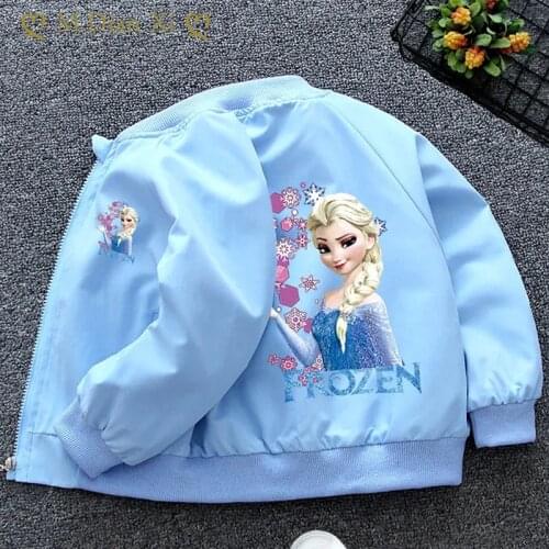 Elsa Princess Girls Jacket Spring and Autumn New Baby Clothes Childrens Baby Cardigan Cartoon Girl Jacket Long-sleeved Sweater