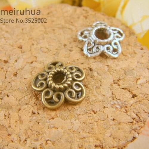 20 pieces / lot 12mm Zinc Alloy beads caps Diy Handmade Jewelry Findings Antiqued style connect Earring accessories