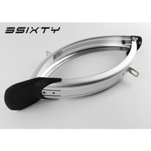 3SIXTY Bicycle Fender for Brompton Bike Front & Rear Mudguard Fender Kit with Q Rack Silver