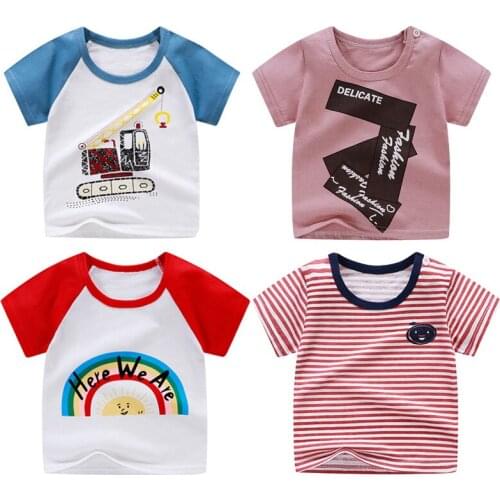 Summer Baby Boys Girls Clothes Toddler Fashion Costume Tops Infant Clothing Topskids Cotton Cartoon T-Shirt