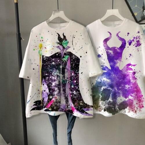 Disney Bad Girls Fashion Villain 3D Print T-Shirt Gothic 90s Printed Tops Harajuku Gothic 2021 Summer New