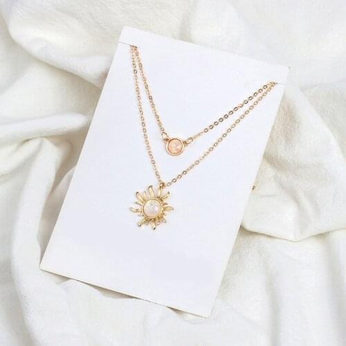 Multi-Layer Sunflower Pendants French Design Sense Fashion Necklace Charming Clavicle Chain Party Birthday Gifts For Girls
