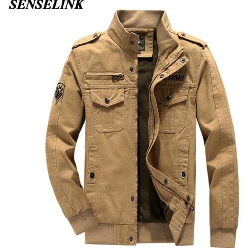 2021 Men Cotton Khaki Bomber Jacket Autumn Warm Casual Tough Guy Cargo Windproof Jacket Fur Collar Men Army Tactical Jacket Men