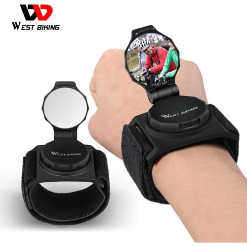 WEST BIKING Bike Mirror Wrist Wear Armband Rear View Mirror MTB Mountain Road Bicycle Adjustable Rotatable Cycling Accessories