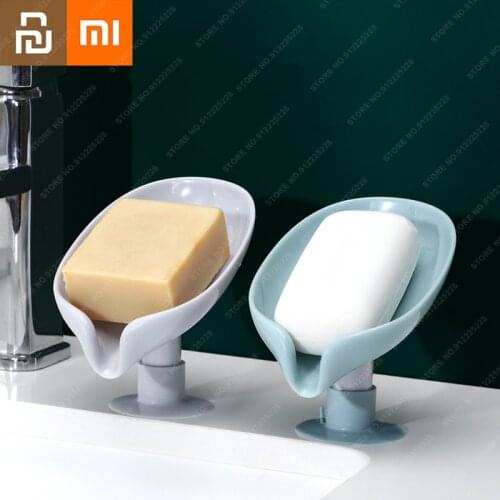 Xiomi Soap Dish Soap Shelf Drain Free Perforation Household Toilet Bathroom Vertical Suction Cup Wall Hanging Soap Holder Youpin