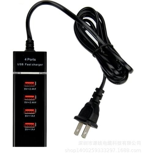 Mobile Phone Charger Holder 4 USB Charging Station Charging Socket Multi Row Inserted Row Plug Wall Charger For huawei charger