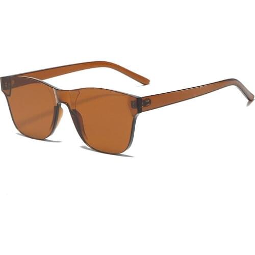 2021 New Candy Color Sunglasses One-piece Frameless Sunglasses Fashion Avant-Garde Party Eyeglasses for Men Women Transparent