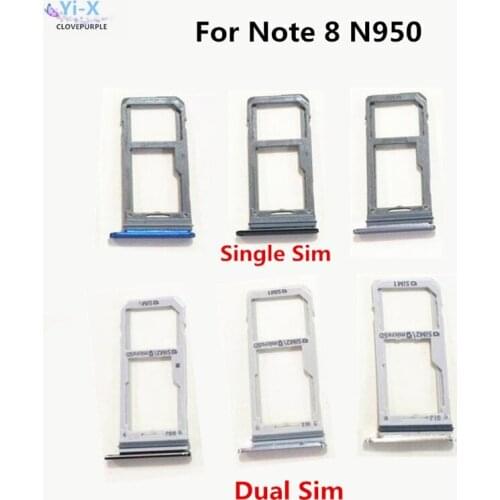 New Single / Dual Sim card Holder For Samsung Galaxy Note 8 N950 N950F N950FD SIM Card Tray Holder Replacement Part