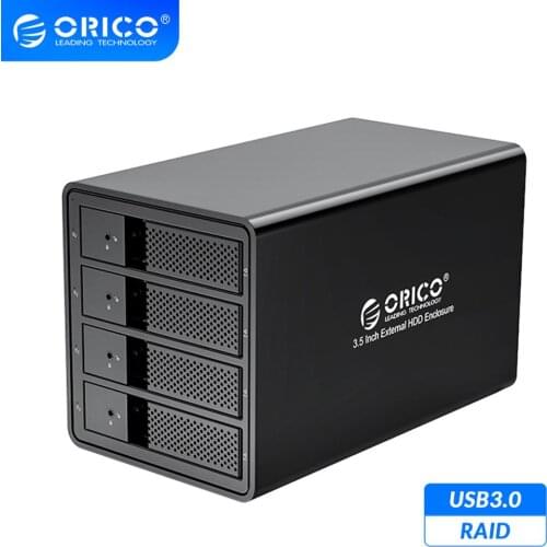 ORICO 95 Series 4 Bay 3.5'' USB3.0 HDD Docking Station With Raid Support 64TB UASP With 150W Internal Power Aluminum HDD Case