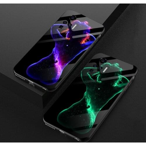 Luxury Luminous Glass Case For Vivo X21 UD X21i X23 Body painting TPU Silicone Cover For Vivo X27 X30 X50 Pro