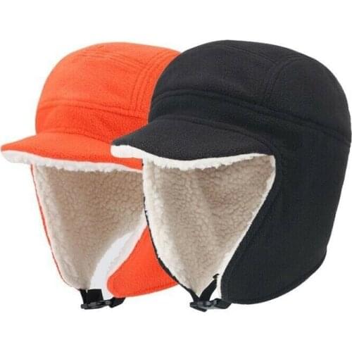 Women Men Fleece Lined Hat Cap Ear Flaps Ski Trapper Winter Warm Casual New
