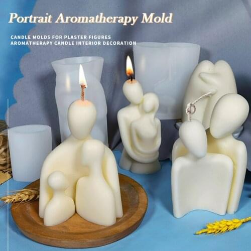 Candle Silicone Stencil Easy to Clean DIY Warm Family Template For DIY Candle Fondant Soap Chocolate VC