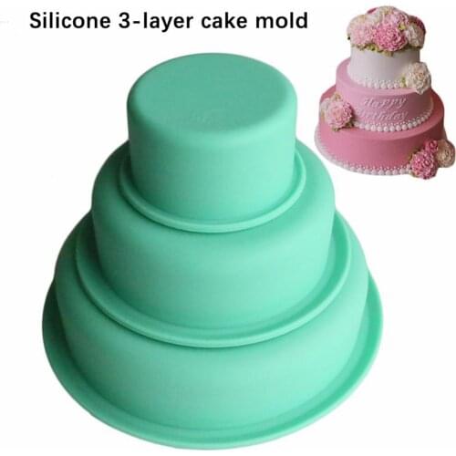 Three-Layer Silicone Cake Round Shape Mold Kitchen Bakeware DIY Desserts Baking Mold Mousse Cake Moulds Baking Pan Tools