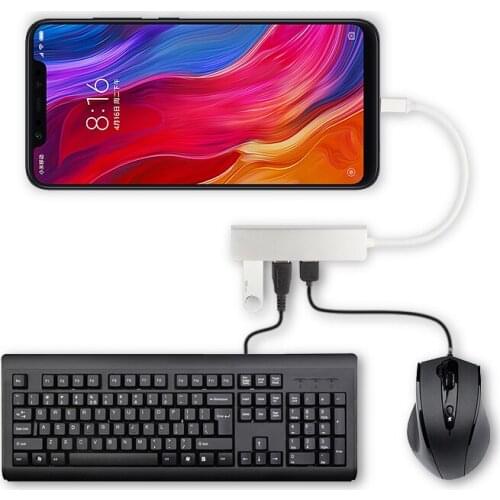 5-in-1 Type-C HUB Aluminiu Alloy USB-C Adapter USB 3.0 Port SD/TF Card Reader For Huawei Nova 2 3 3e 2s e Plus Mobile Phone case