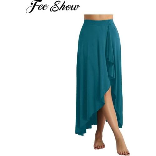 New Fashion Women Asymmetric Ballet Gymnastic Dance Wrap Skirt Ballerina Costumes Lyrical Dance Skirt Adult Leotard Dance Skirts