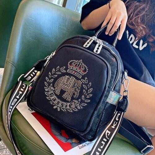 Luxury Brand Womens Leather Backpack Rivet Animal Prints Mochila Femenina 2021 New Travel School Small Sac A Dos