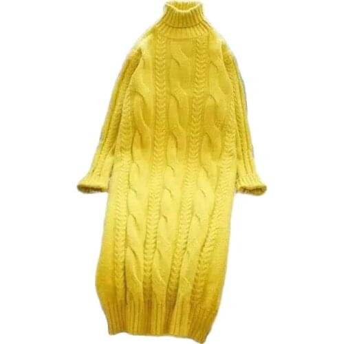 New Sweater Woman 2021 Fall/Winter Korean Fashion Sweater Women Loose Pullover High Collar Twist Bottoming Shirt Women