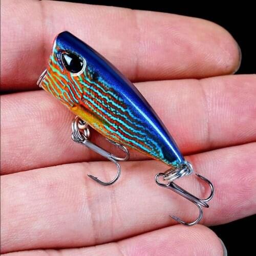 1PC Popper 4cm 3.5g Fishing Lures 10 Colors Popper Lures Bass Baits 10# Hook Fishing Bait fishing tackle