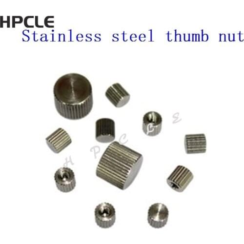 10pcs/lot M2 M2.5 M3 M4 m5 m6 stainless steel small head knurled thumb nut hand tighten nut