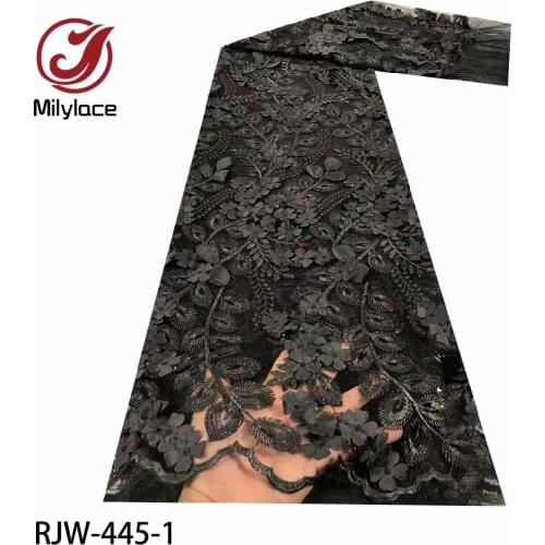 2020 High Quality French 3D Lace Applique African Lace Fabric Embroidered Nigerian Lace Fabrics for Party Dress RJW-445