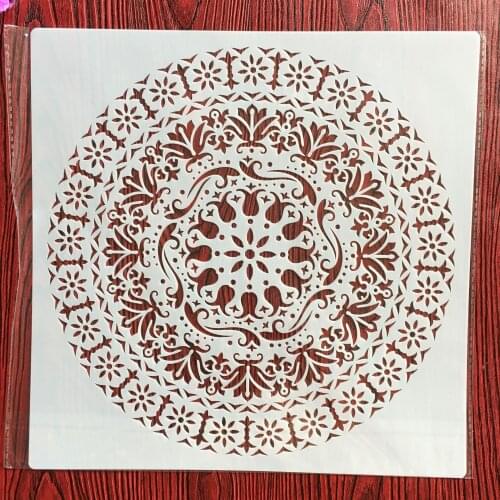 30 * 30 cm large round flower mandala diy stencil painting scrapbook coloring engraving album decoration template stencil -d