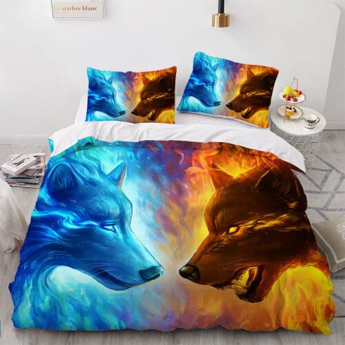 3D Bedding Set Duvet Cover Set Comforter Bed Linen Single King Queen Double Single Size Animal Yin Yang Design Wolf Home Textile