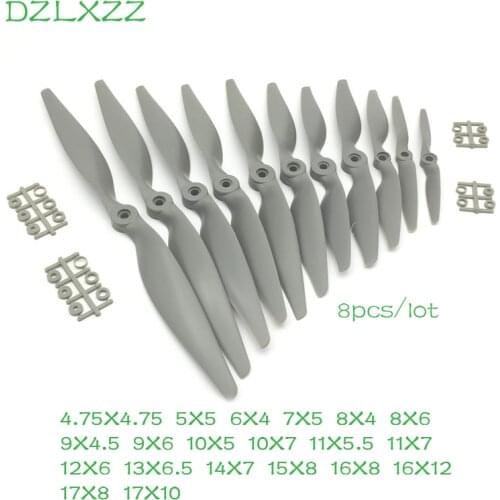 8pcs/lot Nylon Apc Propeller 5X5/6X4/7X6/8X6/9X6/11X7/12X8/15X8/16X8/17X8/17X10 for UAV FPV RC Drone Propeller Kit Prop Parts