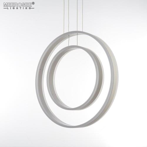 Acrylic Led Pendant Lights Double Round Luminaire Suspendu Hanglamp Remote Dimming Kitchen Lamparas De Techo Colgante Moderna