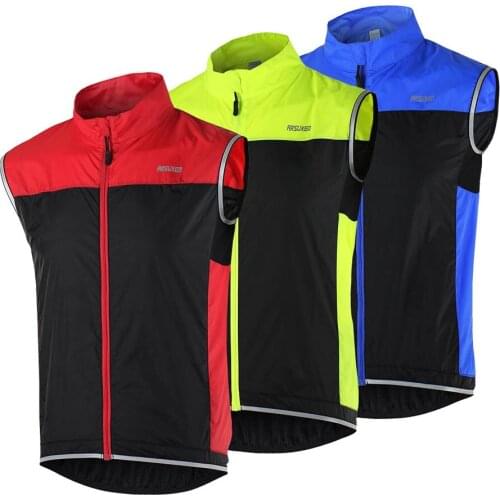 ARSUXEO Men Ultrathin Lightweight Bicycle Vest Windcoat Breathable Bike Sleeveless Vest Cycling Sportswear Roupa Ciclismo