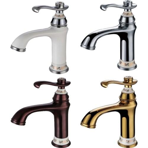 Free shipping contemporary single hole Ti-PVD gold Finish Bathroom Sink Faucets Vessel Tap New
