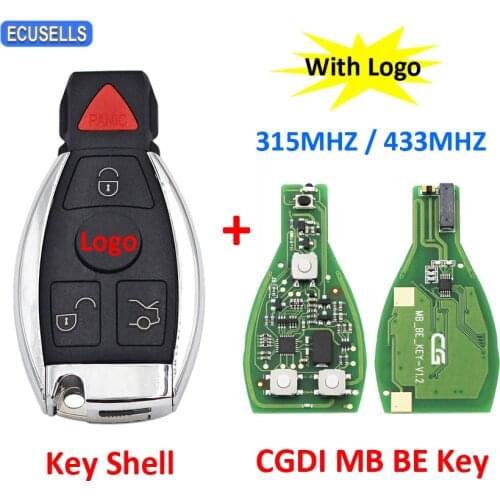 CGDI MB BE Key PRO 433Mhz / 315Mhz Switch V1.2 Smart Car Key Shell For Mercedes-benz Support all FBS3 and Automatic Recovery