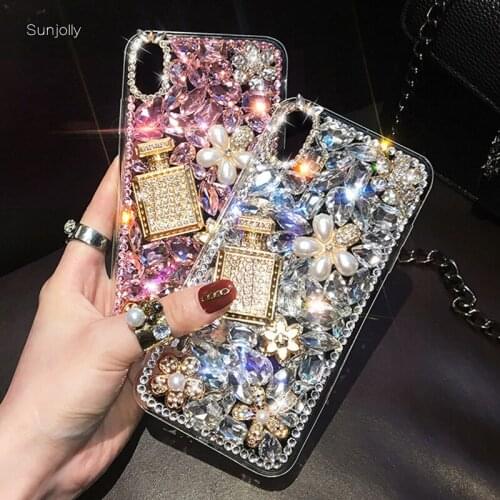Sunjolly Diamond Phone Case for Samsung Glalaxy A51 A71 A81 A91 Note 10 Lite M60S M40S M30S M31 M21 Rhinestone Case Cover coque