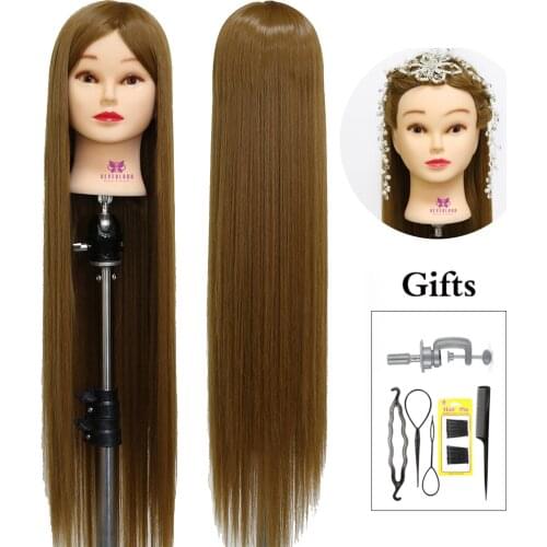 NEVERLAND 30'' 75cm long thick hairs practice Training Head Hairdressing Styling Synthesis Training Mannequin Doll Head