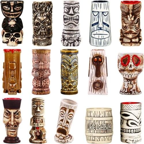 Bar Tiki Ceramic Cocktail Cup Wine Glass Unicorn Peppa Tree Monster Maya Chief Poker Pattern Hawaiian Personality Doctor Idol