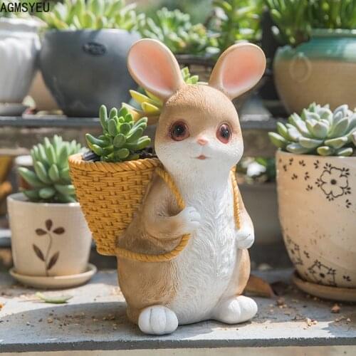 Cute rabbit succulent flower pot creative personality balcony outdoor garden decoration garden plant potted plant figurines