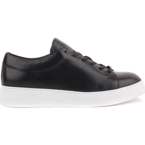 Sail-Lakers Black Leather Lace-Up Men Sneaker