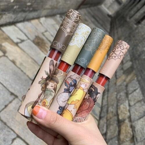 5Color Lip Glaze Set Renaissance Matte Lipstick Non-stick Cup Does Not Fade Long Lasting Waterproof Sweat-proof Lip Gloss TSLM1