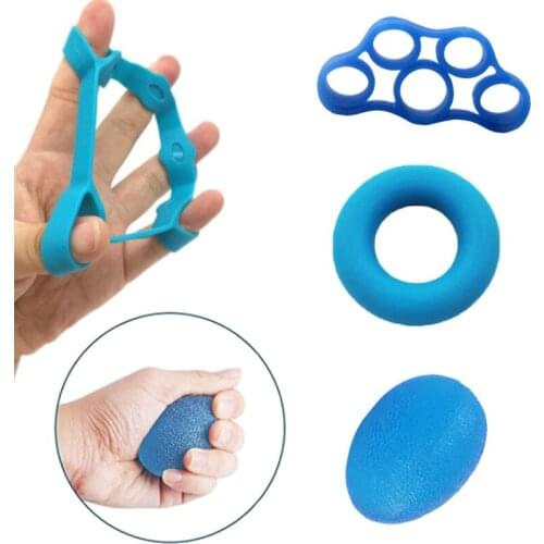 3pcs Hand Grip Ball Silicone Gripper Wrist Strength Trainer Finger Expander Exercise Finger Rehabilitation Training Fitness