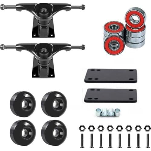 NEW-Skateboard Truck Wheel Set-52mm Soft Skateboards Wheels Bearing,Skateboard Parts,Skateboards Hardware,Skates Boards Pads