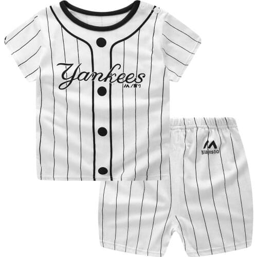 Summer new cotton boys and girls baby newborn cute striped short-sleeved shorts suit T-shirt soft breathable suit kids clothes