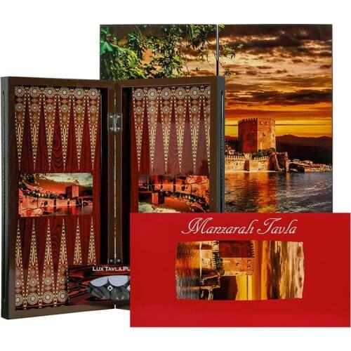 Work Scenic Polyester Backgammon Alanya Castle Big size